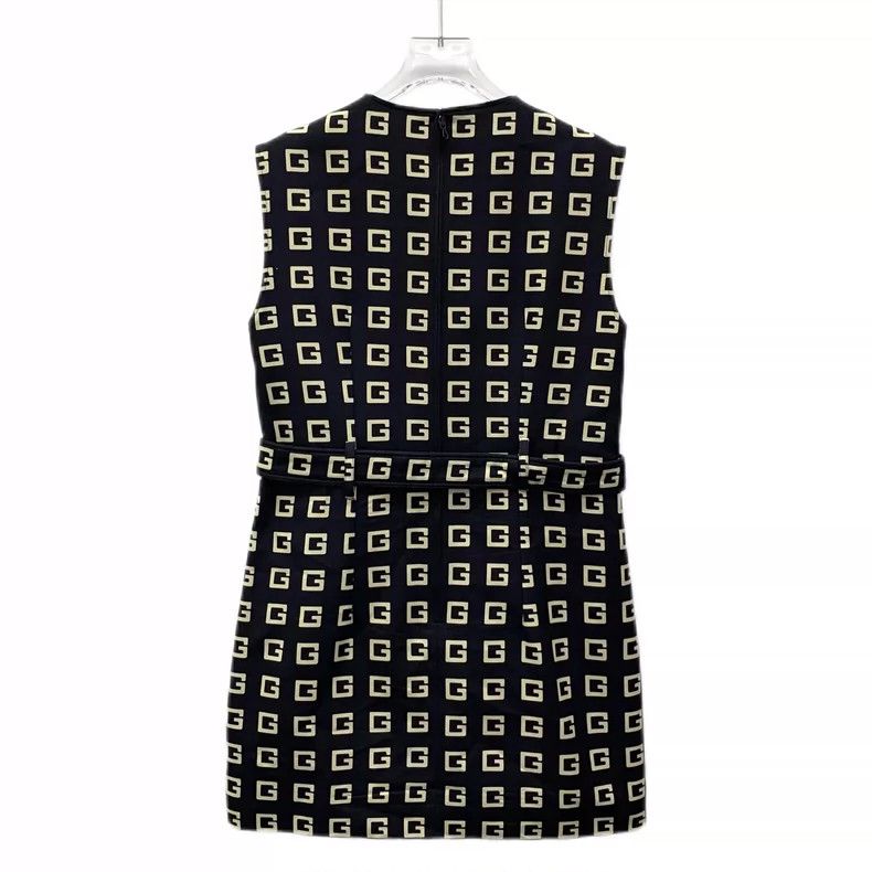Gucci Gucci Black Logo Sleeveless Cotton Dress- DMC Size 42" / US 20 - 2 Thumbnail