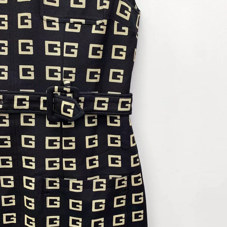 Gucci Gucci Black Logo Sleeveless Cotton Dress- DMC Size 42" / US 20 - 4 Thumbnail
