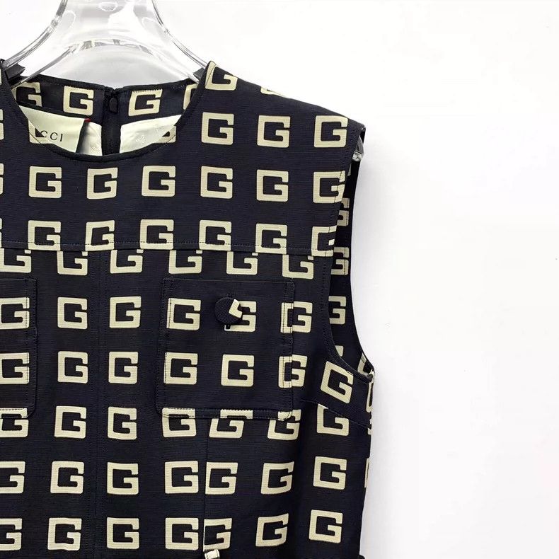 Gucci Gucci Black Logo Sleeveless Cotton Dress- DMC Size 42" / US 20 - 3 Thumbnail