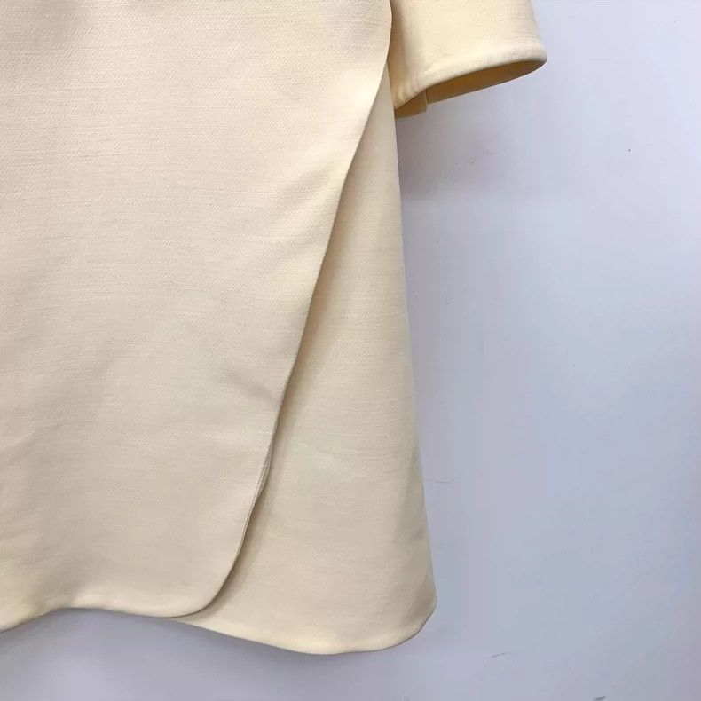 Dior Christian Dior Beige Wool V-Neck Dress- DMC Size L / US 10 / IT 46 - 4 Thumbnail