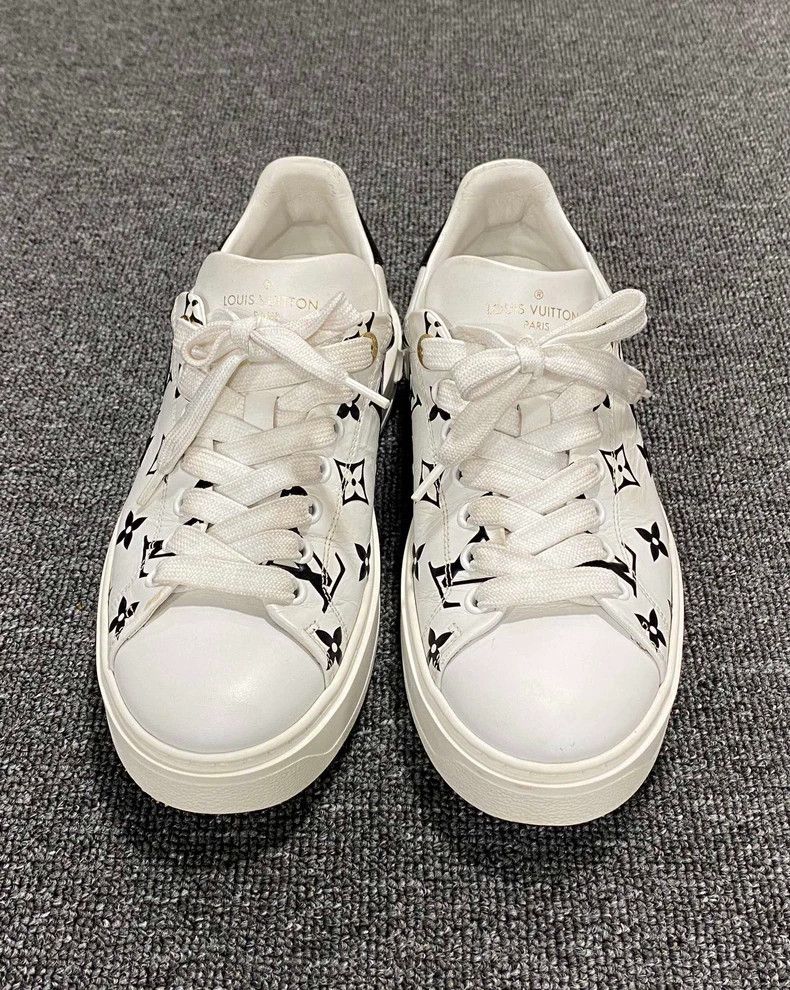 Louis Vuitton Black and White Panda Platform Sneakers Size US 7 / IT 37 - 4 Thumbnail
