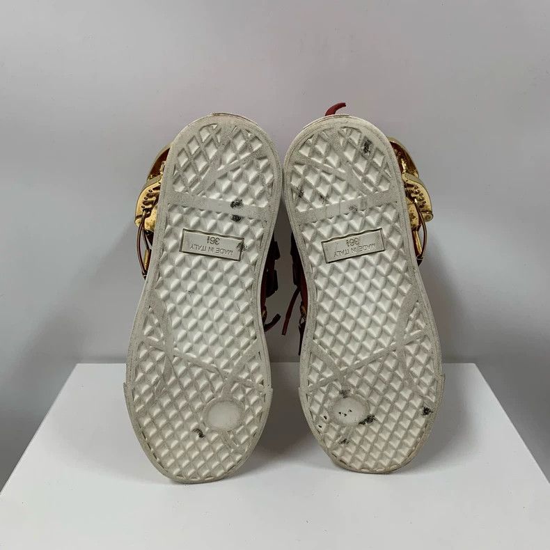 Giuseppe Zanotti Giuseppe Zanotti Red Sneakers with Gold Accents Size US 8 / IT 38 - 7 Thumbnail