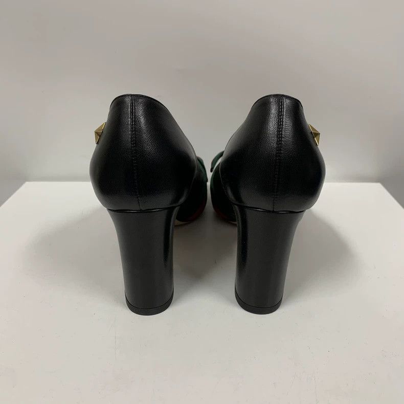 Gucci Gucci Black Heeled Shoes with Striped Bow Size US 7 / IT 37 - 6 Thumbnail
