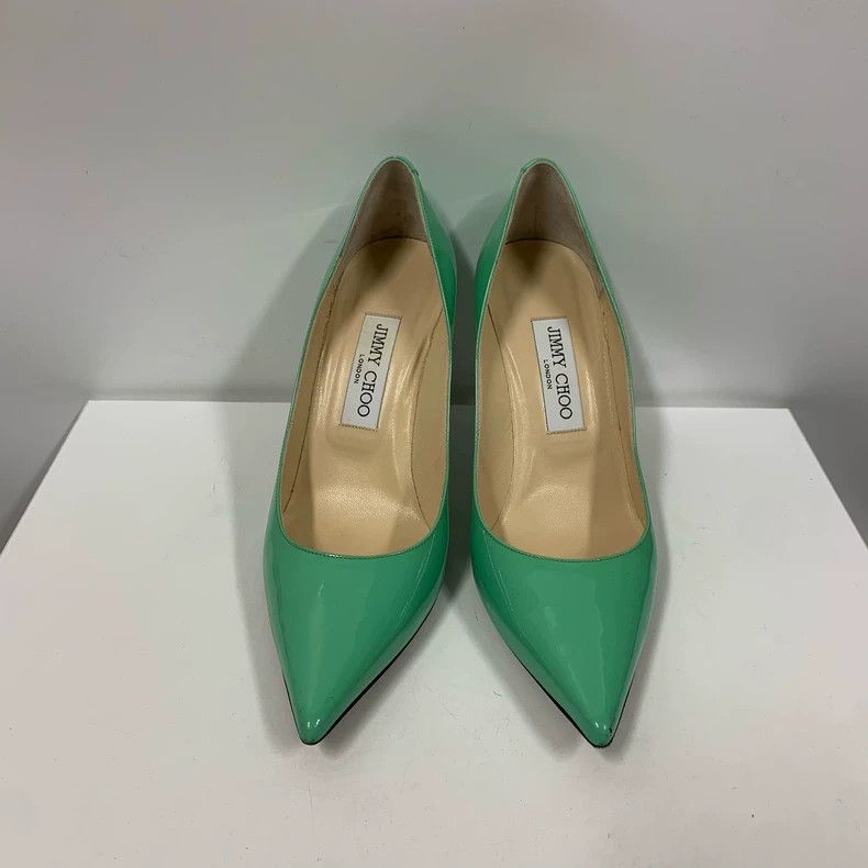 Jimmy Choo Jimmy Choo Green Patent Leather High Heels Size US 8 / IT 38 - 2 Thumbnail