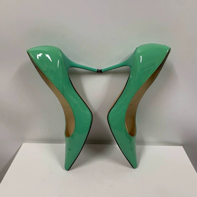 Jimmy Choo Jimmy Choo Green Patent Leather High Heels Size US 8 / IT 38 - 4 Thumbnail