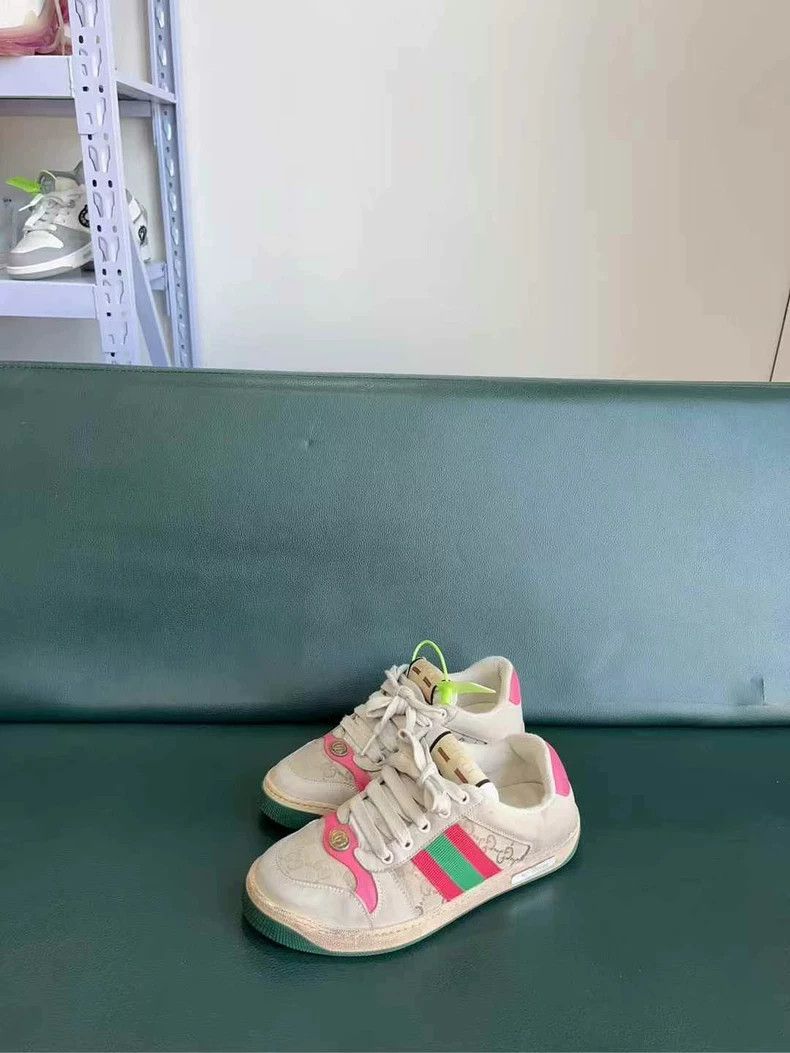 Gucci GUCCI Pink Green Dirty Shoes Size 37 Size US 8 / IT 38 - 2 Thumbnail