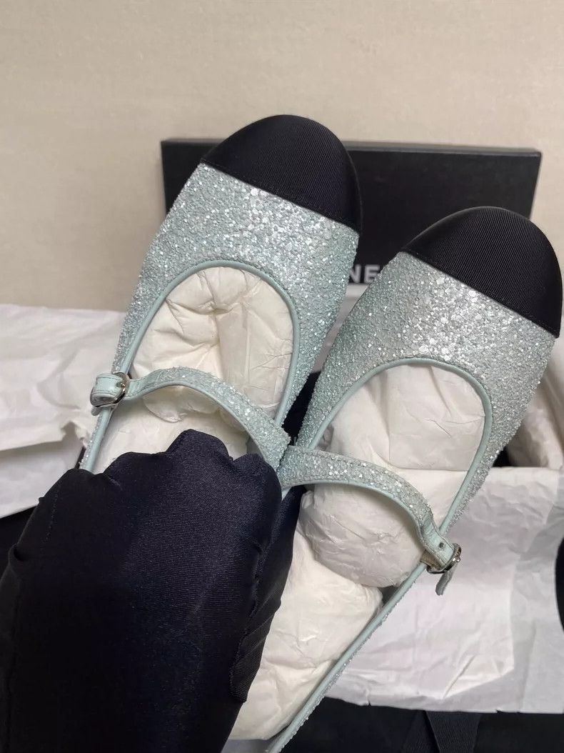 Chanel Chanel Glitter Flats with Dust Bag and Box Size US 8 / IT 38 - 3 Thumbnail