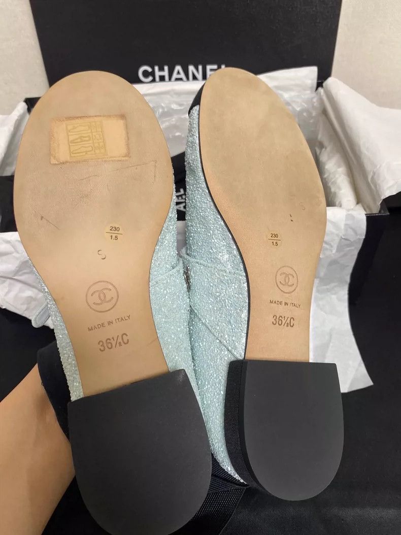 Chanel Chanel Glitter Flats with Dust Bag and Box Size US 8 / IT 38 - 6 Thumbnail