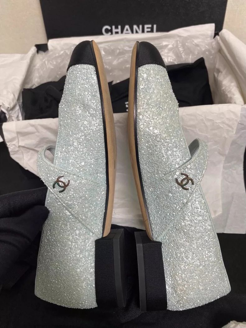 Chanel Chanel Glitter Flats with Dust Bag and Box Size US 8 / IT 38 - 8 Thumbnail