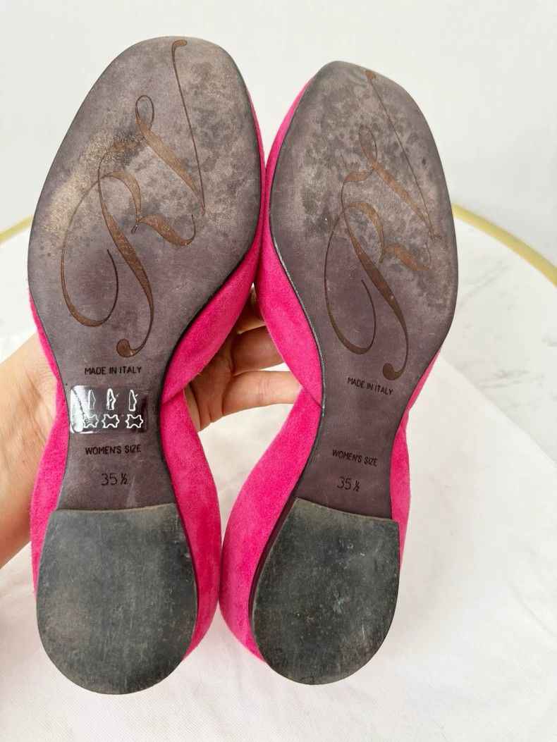 Jimmy Choo Roger Vivier Red Flats with Silver Buckle Size US 8 / IT 38 - 4 Thumbnail