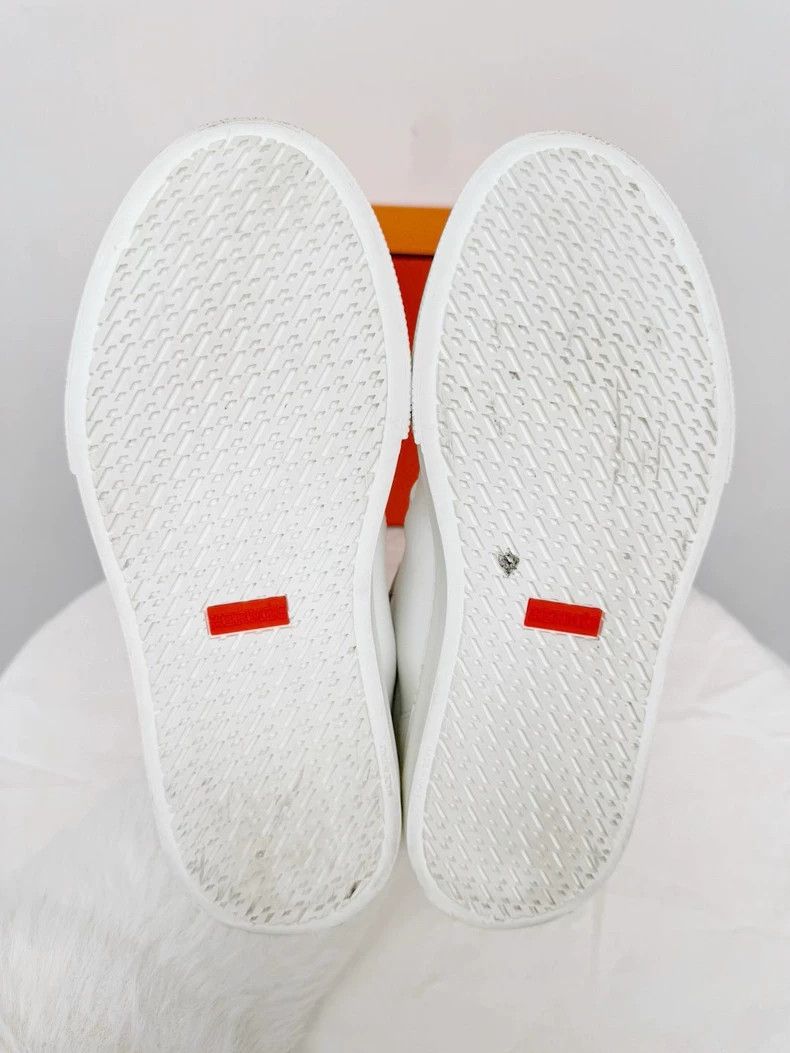 Hermes Hermes White Sneakers with Gold Buckle Size US 7 / IT 37 - 9 Thumbnail