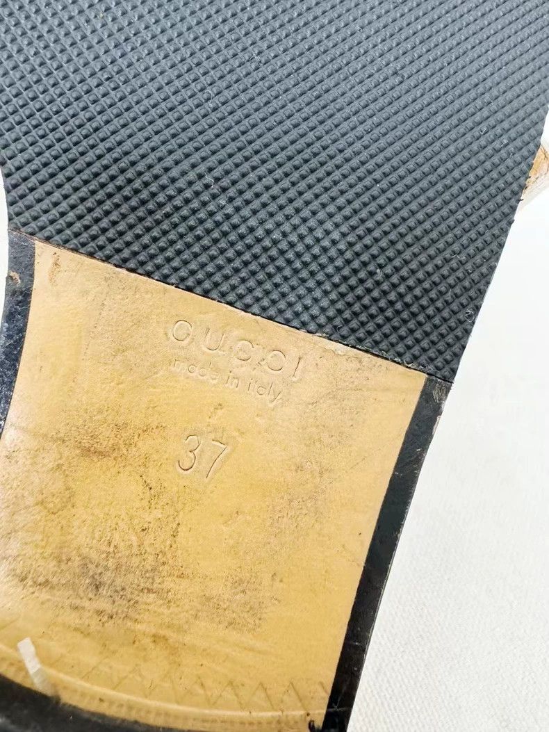 Gucci Gucci White Leather Slides with Strap Size US 8 / IT 38 - 6 Thumbnail