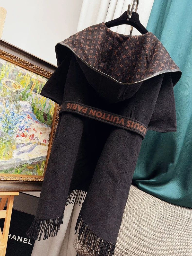Louis Vuitton Louis Vuitton Brown Black Hooded Cape Coat- DMC Size US S / EU 44-46 / 1 - 8 Thumbnail