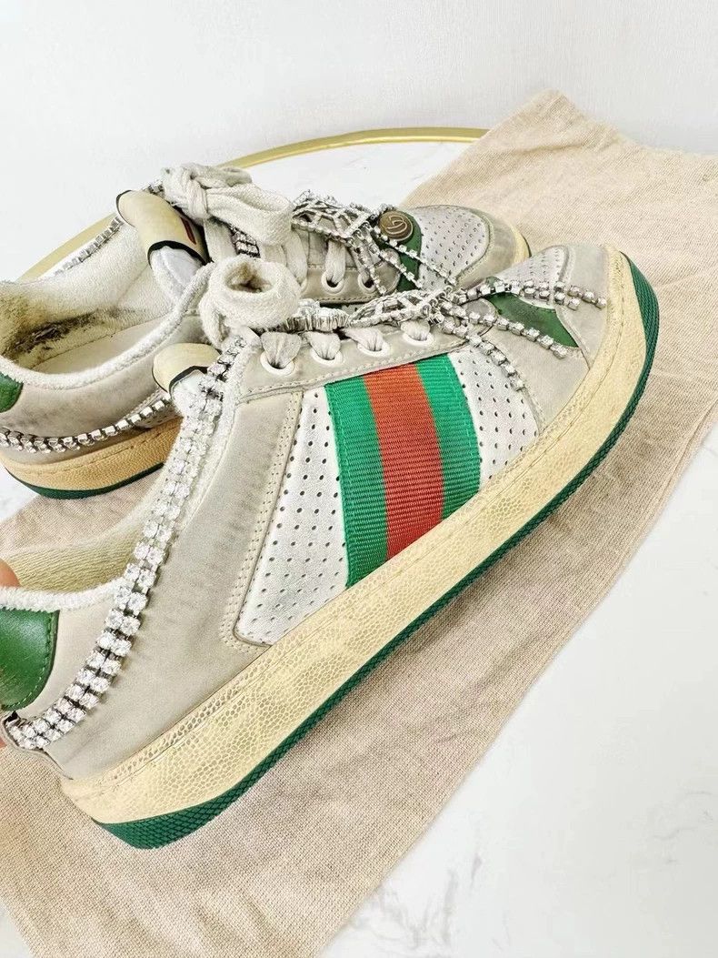 Gucci Gucci Crystal-Embellished Sneakers Size 35.5 Size US 6 / IT 36 - 2 Thumbnail