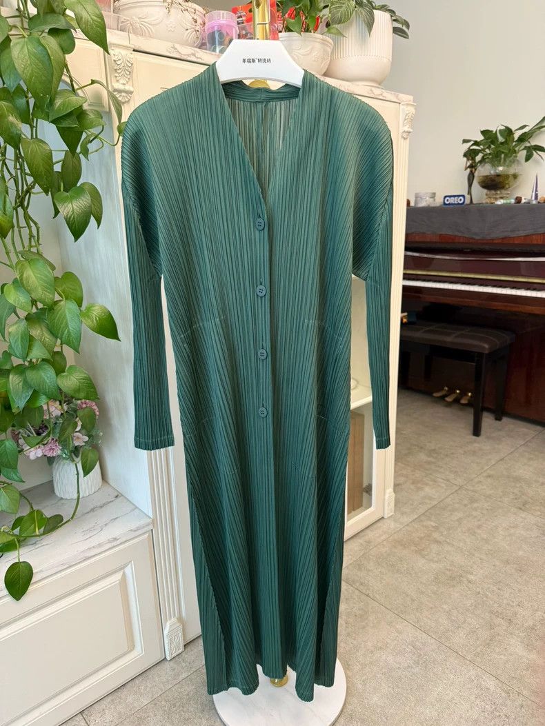 Issey Miyake Issey Miyake Long Sleeve Dress in Green-yf Size 22" - 9 Thumbnail
