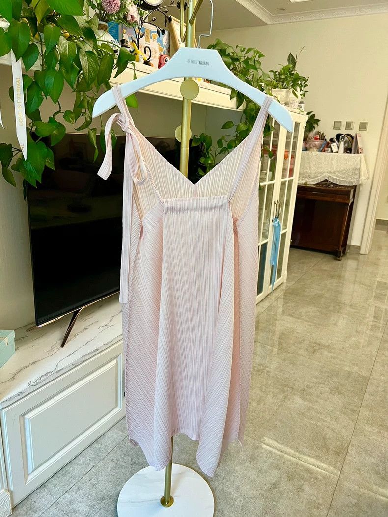 Issey Miyake Pink Pleated Strap Dress Size One-yf Size 32" / US 10 / IT 46 - 6 Thumbnail
