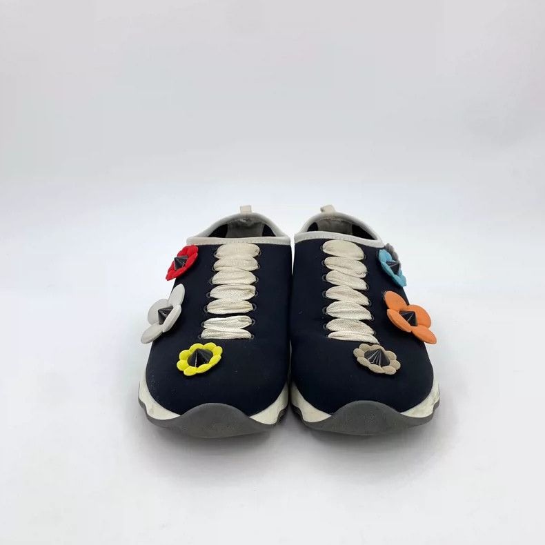 Fendi Fendi Black Floral Detail Casual Sneakers Size US 8 / IT 38 - 3 Thumbnail