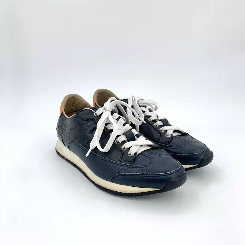 Hermes Hermes Blue Leather Casual Sneakers Size 37 Size US 8 / IT 38 - 2 Thumbnail