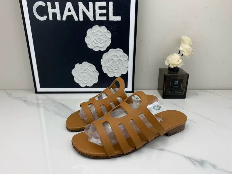 Hermes Hermes Brown Slides Size 36.5 For Sale Size US 6 / IT 36 - 5 Thumbnail