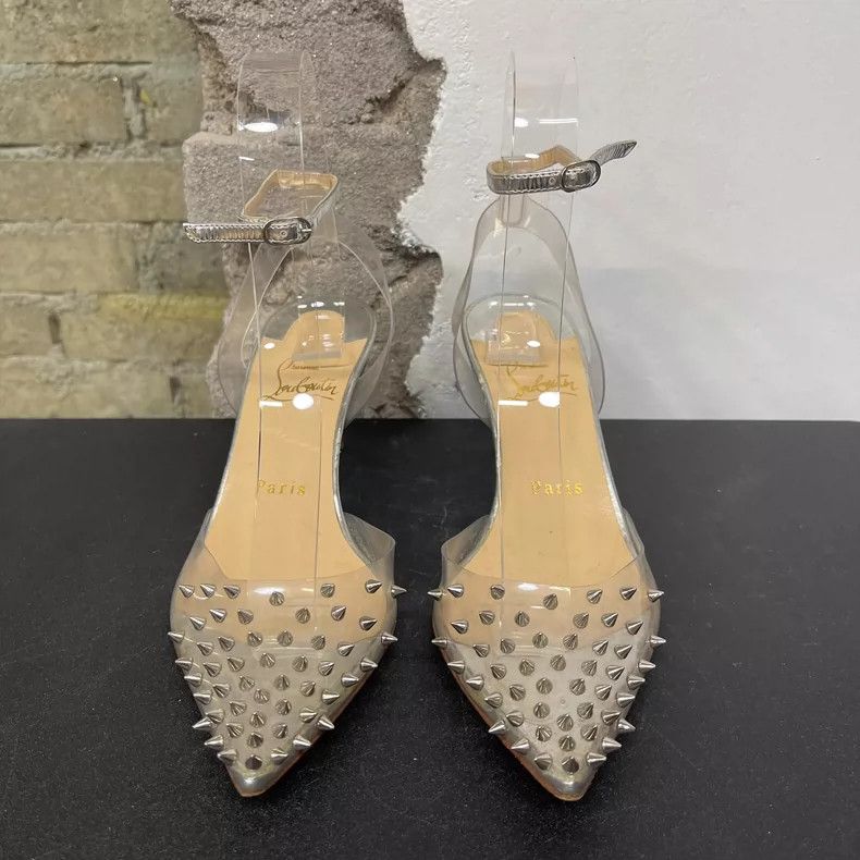 Jimmy Choo Clear High Heels with Silver Details Size US 8 / IT 38 - 6 Thumbnail