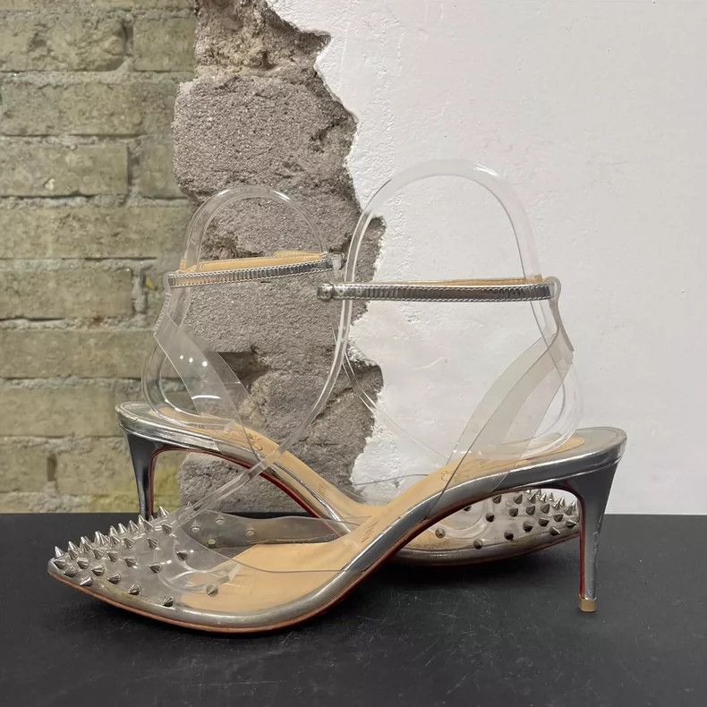 Jimmy Choo Clear High Heels with Silver Details Size US 8 / IT 38 - 5 Thumbnail