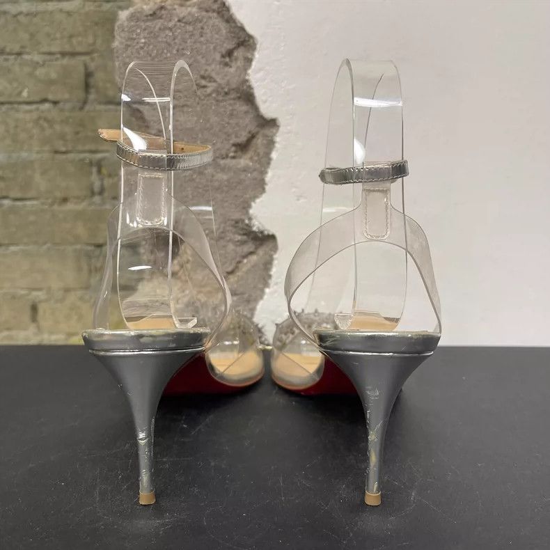 Jimmy Choo Clear High Heels with Silver Details Size US 8 / IT 38 - 3 Thumbnail