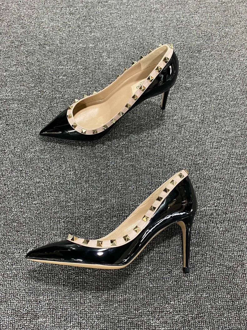 Valentino Black Patent Leather High Heel Shoes Size US 8 / IT 38 - 2 Thumbnail