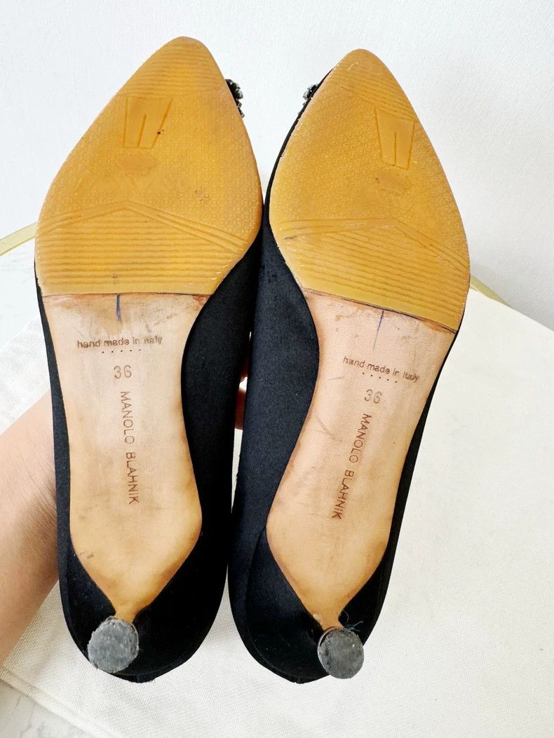 Jimmy Choo Manolo Blahnik MB Crystal Buckle Pumps Size US 7 / IT 37 - 6 Thumbnail