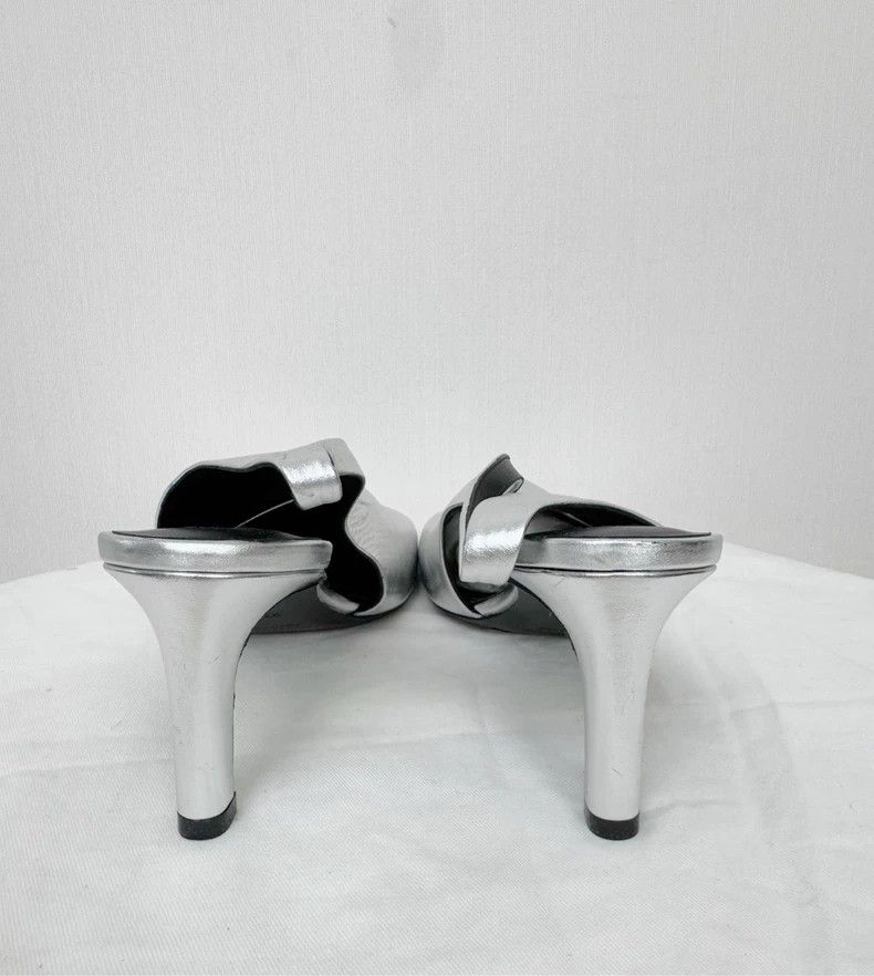 Jil Sander Jil Sander Silver High Heels Size 37.5 Size US 7 / IT 37 - 4 Thumbnail