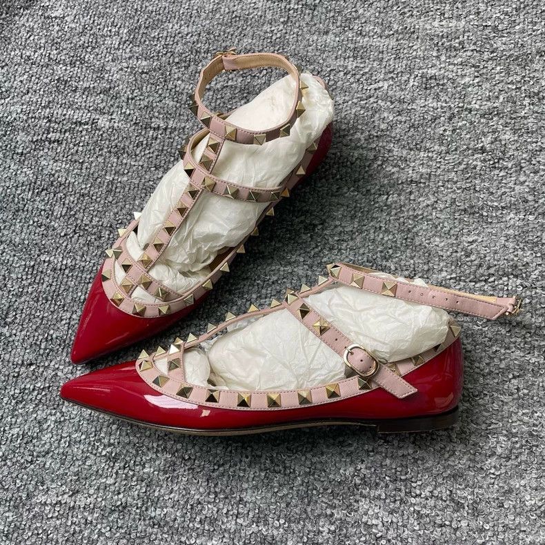 Valentino Valentino Red Patent Flat Shoes Size 37 Size US 7 / IT 37 - 2 Thumbnail