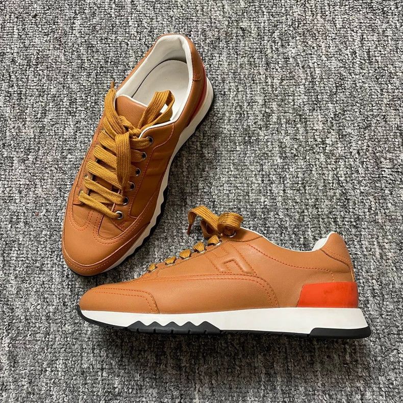 Hermes Hermes Brown Leather Sneakers Size 36.5 Size US 8 / IT 38 - 2 Thumbnail