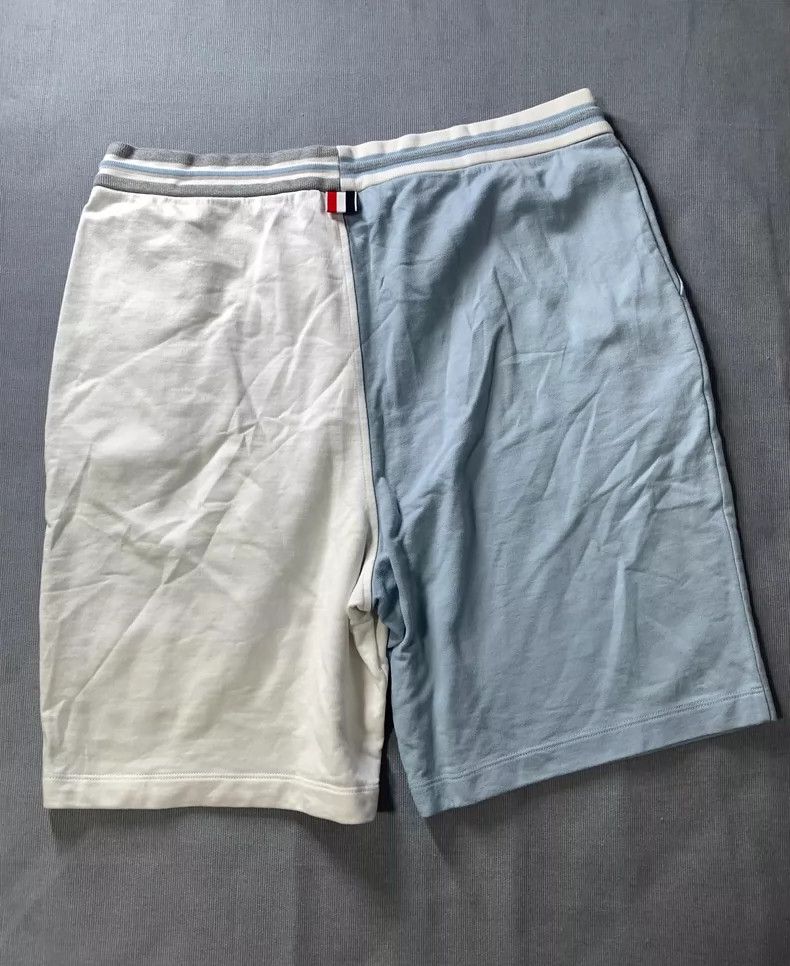 Thom Browne Thom Browne Blue and White Color-Block Shorts Size US 26 / EU 42 - 2 Thumbnail