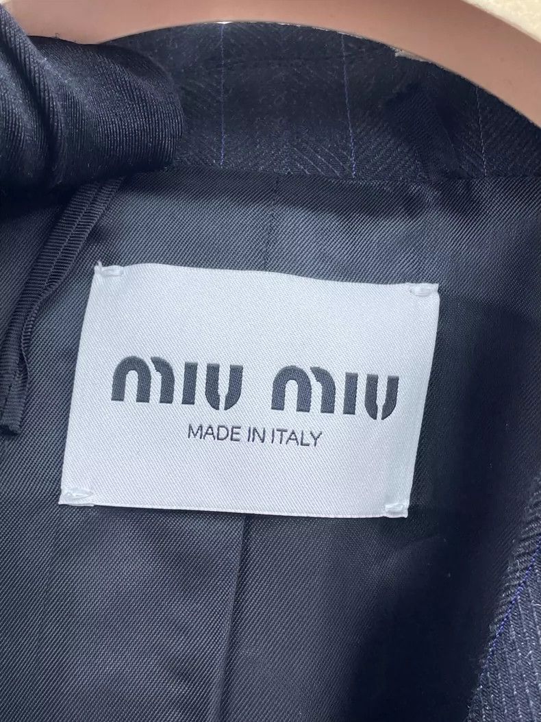 Miu Miu Miu Miu Striped Logo Blazer Jacket Size M / US 6-8 / IT 42-44 - 6 Thumbnail
