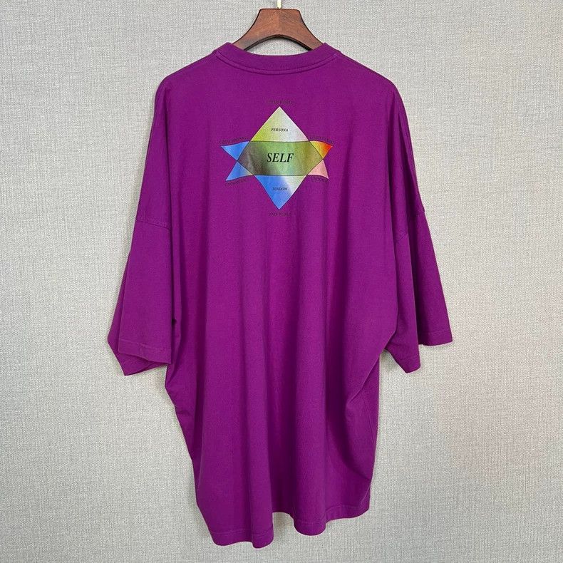 Balenciaga Balenciaga Oversized Purple Star Embroidered T-shirt Size US M / EU 48-50 / 2 - 2 Thumbnail