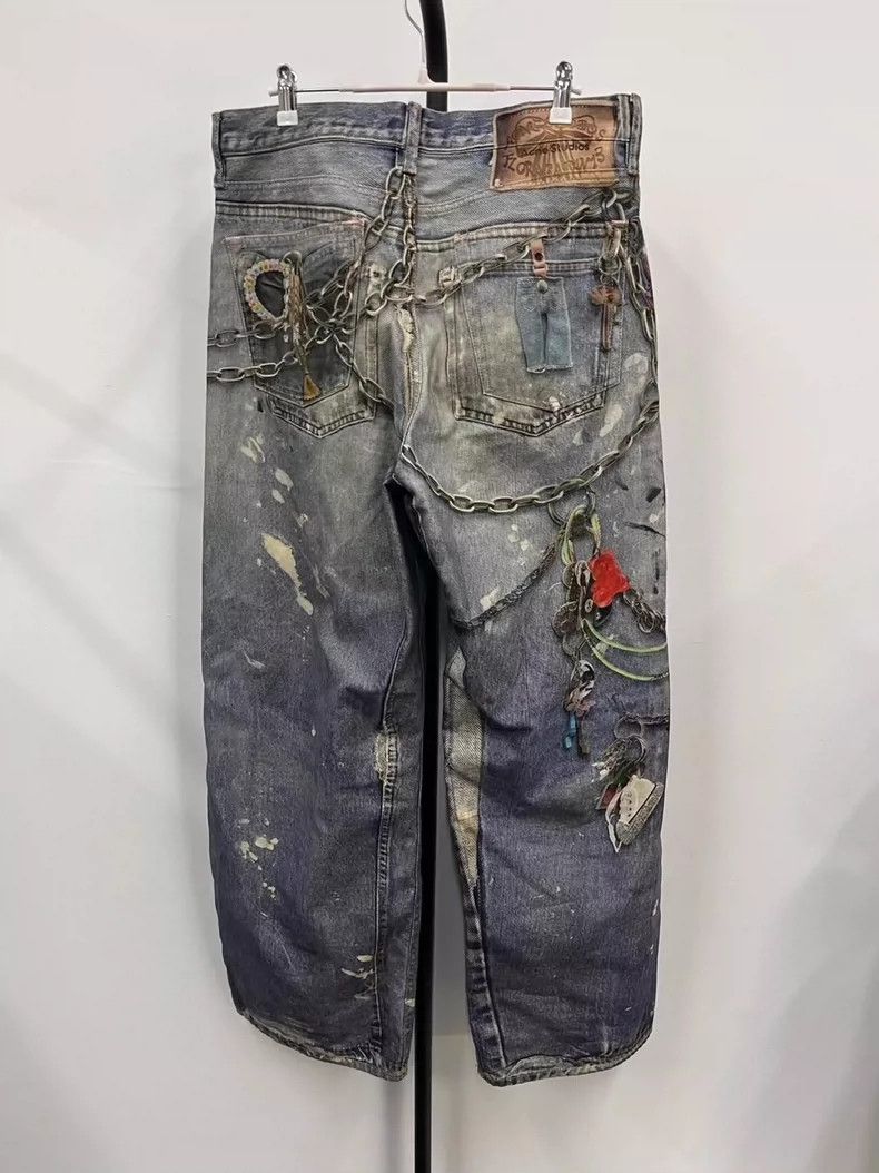 Acne Studios Acne Studios Baggy Print Denim Pants-yf Size US 44 / EU 60 - 2 Thumbnail