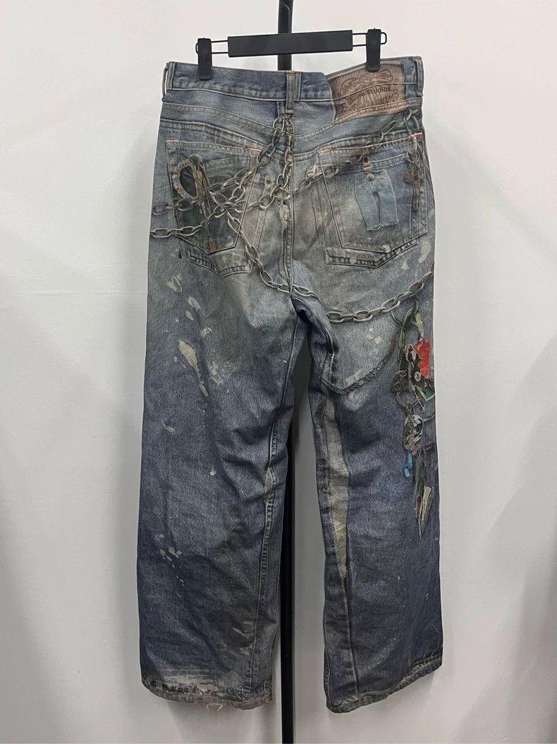 Acne Studios Acne Studios Baggy 3D Printed Denim Pants-yf Size US 44 / EU 60 - 2 Thumbnail