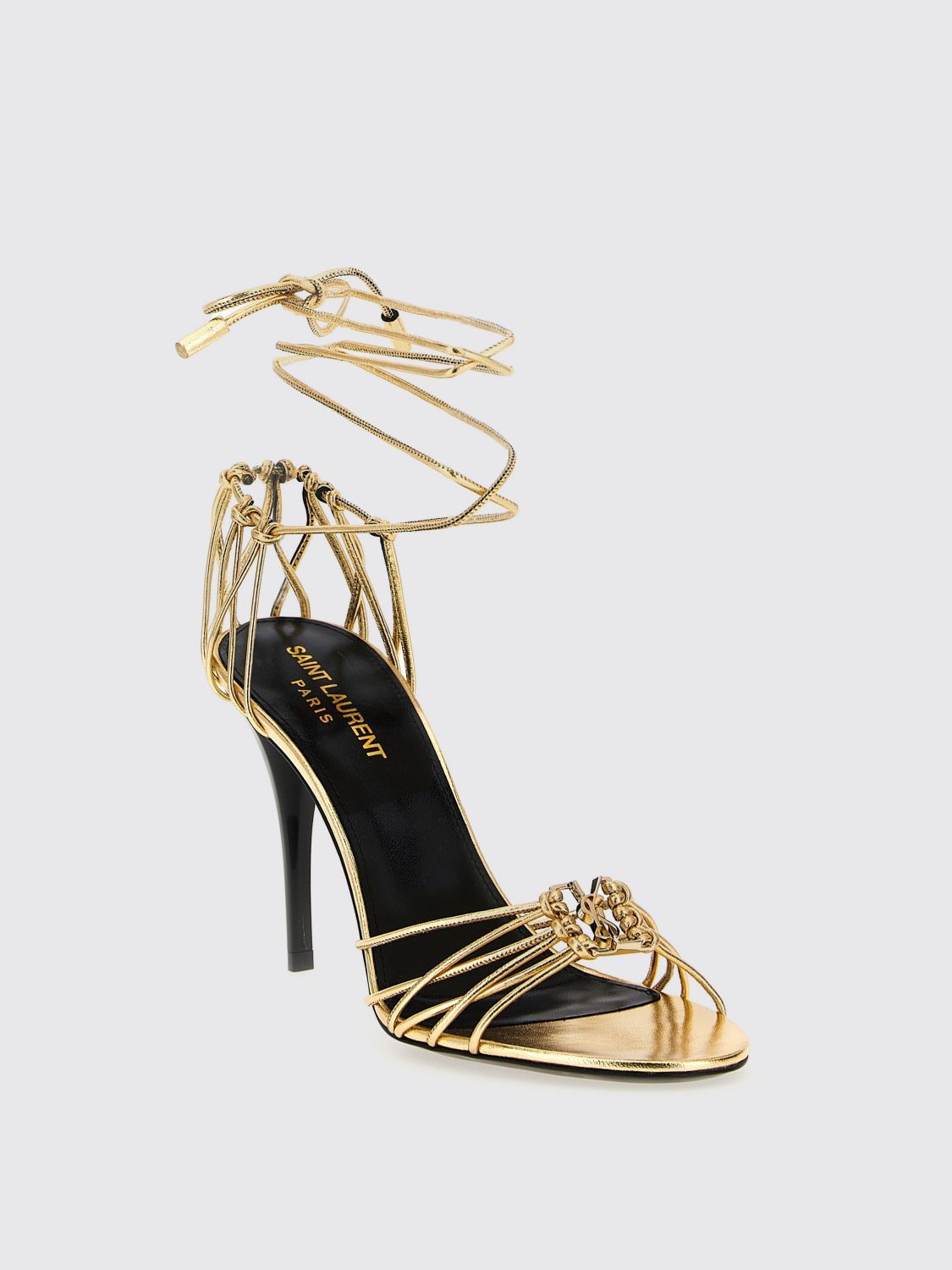Saint Laurent Paris Saint Laurent Heeled Sandals Woman Gold