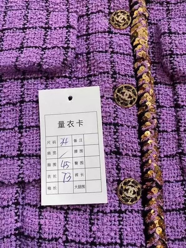 Chanel Purple Checkered Chanel Limited Edition Jacket- DMC Size US M / EU 48-50 / 2 - 4 Thumbnail