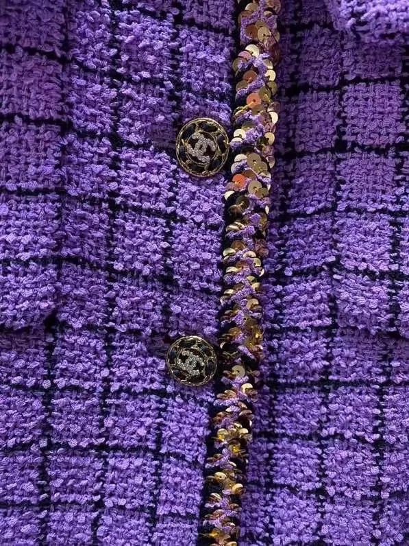 Chanel Purple Checkered Chanel Limited Edition Jacket- DMC Size US M / EU 48-50 / 2 - 3 Thumbnail