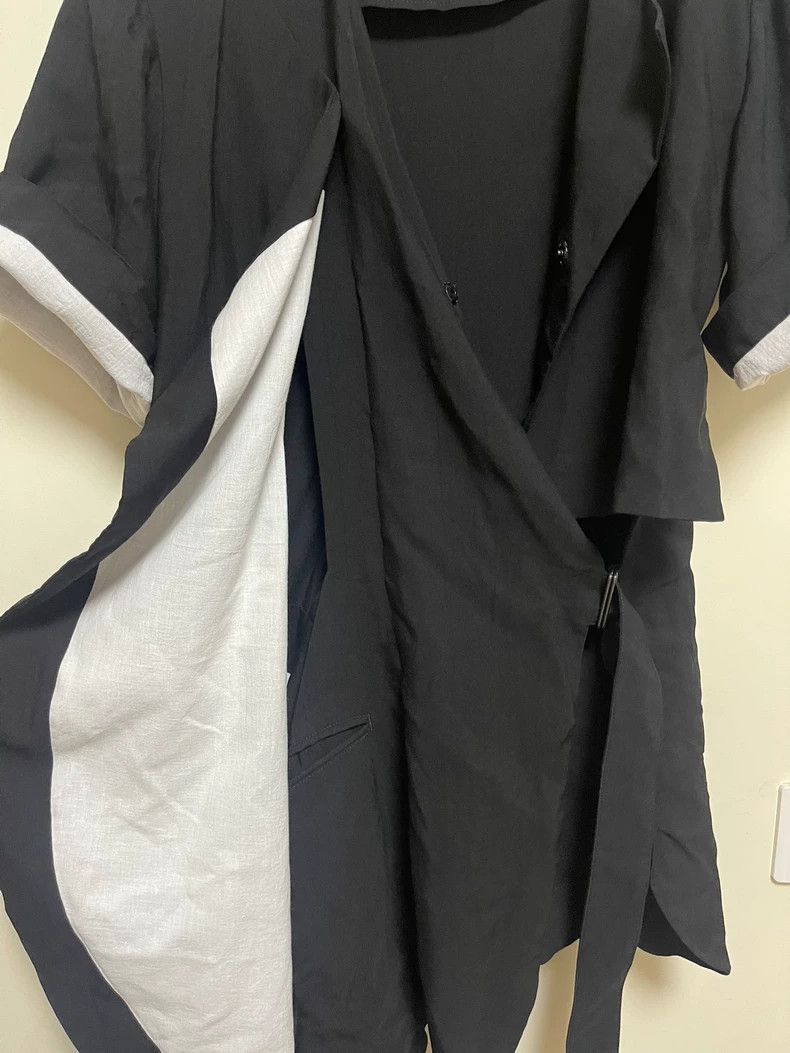 Yohji Yamamoto Yohji Yamamoto Black Asymmetrical Outerwear Top- DMC Size US M / EU 48-50 / 2 - 2 Thumbnail
