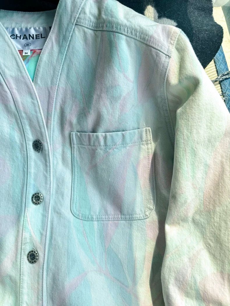 Chanel Chanel Tie-Dye Denim Jacket with Silk Lining- DMC Size US M / EU 48-50 / 2 - 2 Thumbnail