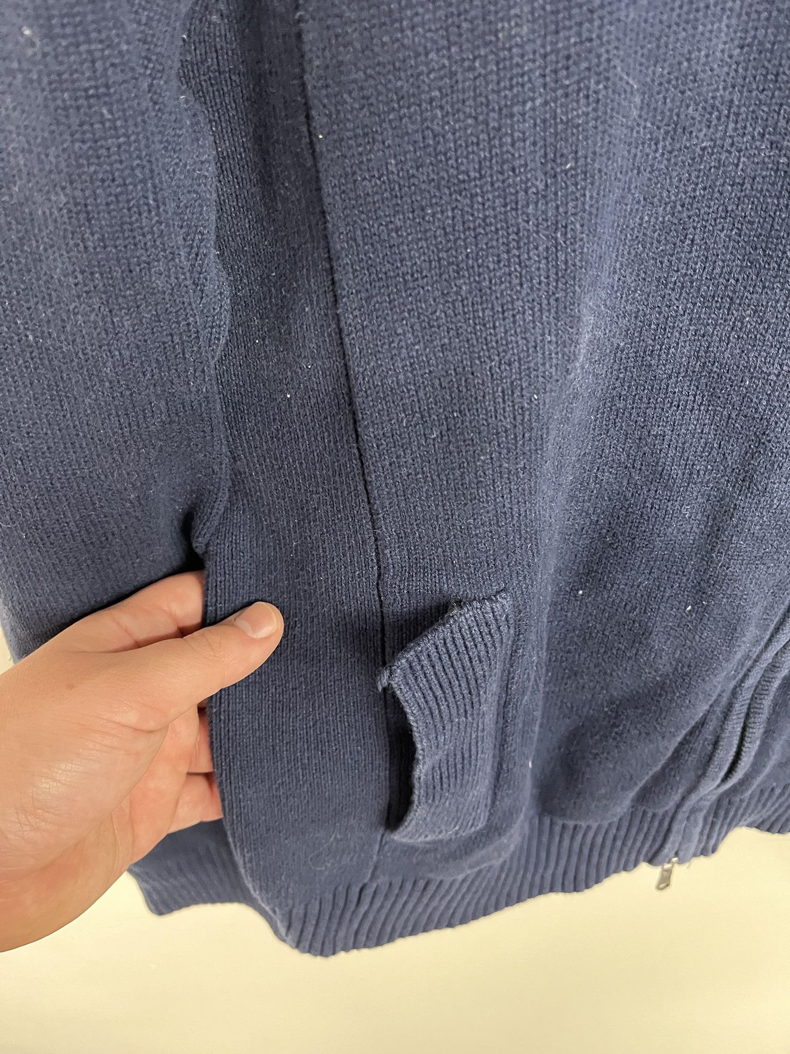 Tommy Hilfiger Vintage Y2K Tommy Hilfiger Cardigan Navy Full Zip Knit Sweater Size L Size US L / EU 52-54 / 3 - 2 Thumbnail