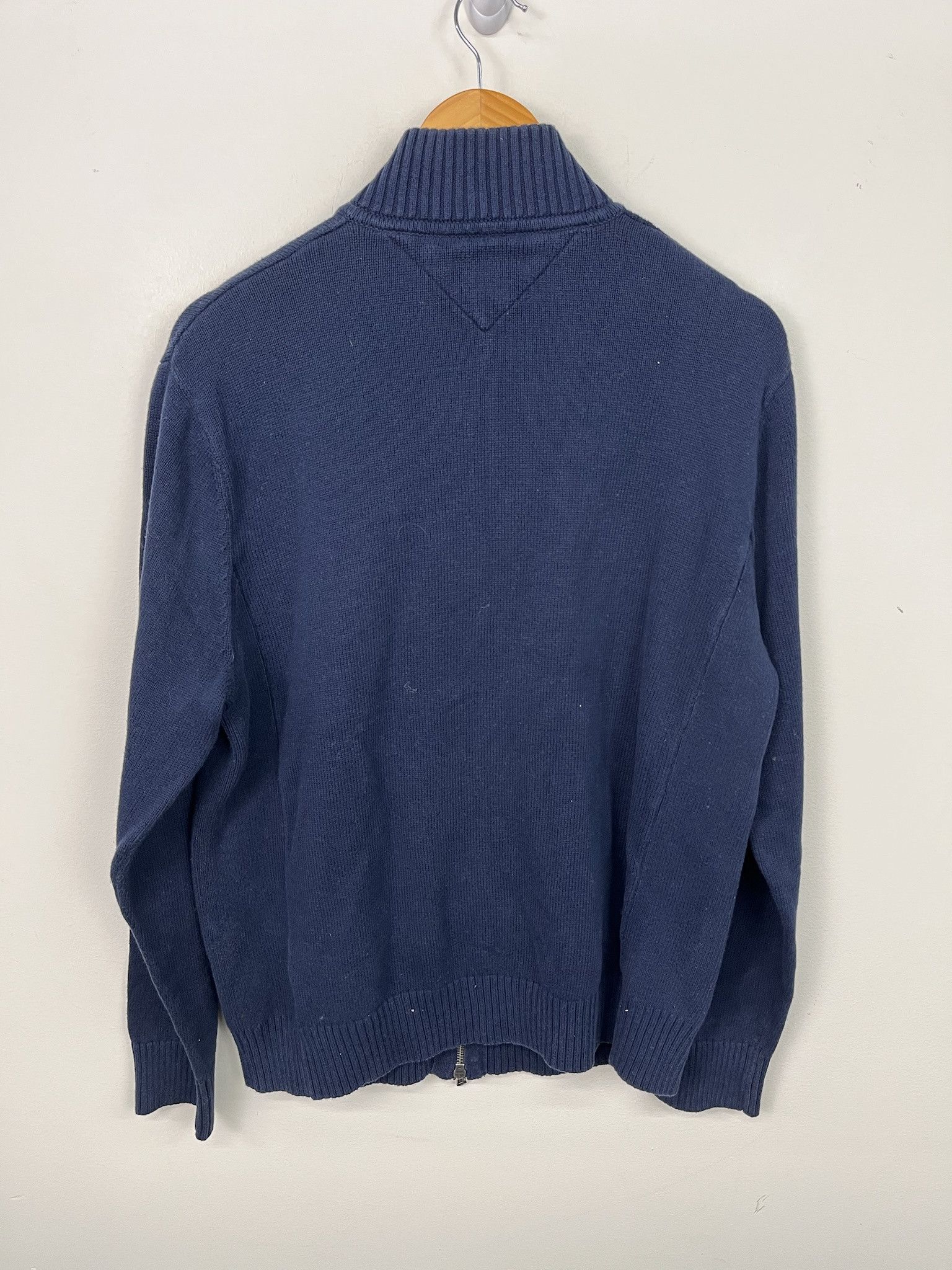 Tommy Hilfiger Vintage Y2K Tommy Hilfiger Cardigan Navy Full Zip Knit Sweater Size L Size US L / EU 52-54 / 3 - 3 Thumbnail