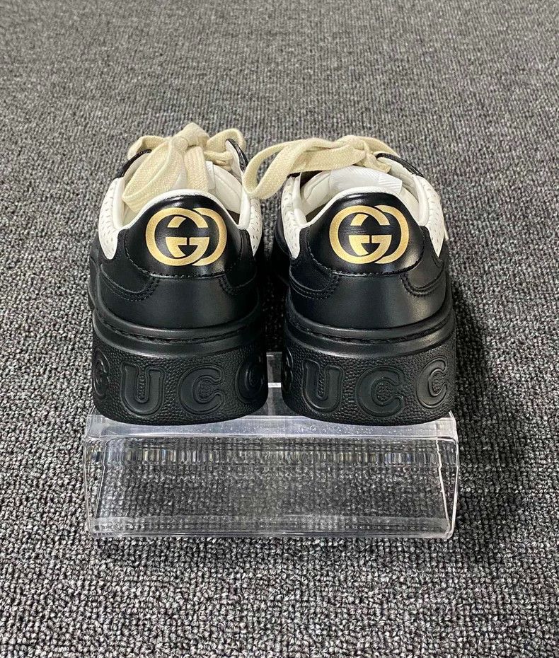 Gucci Black and White Printed Sneakers by Gucci Size US 8 / IT 38 - 5 Thumbnail