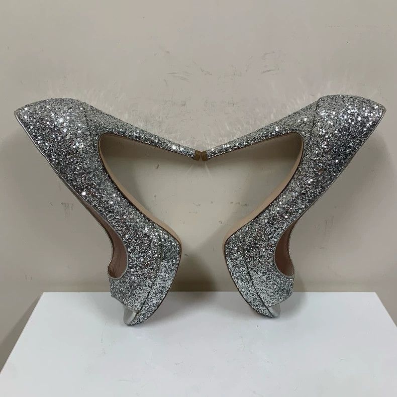 Miu Miu Miu Miu Silver Glitter High Heels Size 38 Size US 8 / IT 38 - 4 Thumbnail