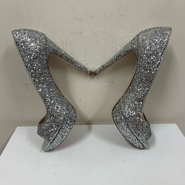 Miu Miu Miu Miu Silver Glitter High Heels Size 38 Size US 8 / IT 38 - 5 Thumbnail