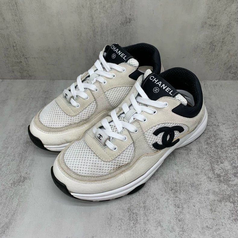 Chanel Chanel Black and White Panda Sneakers Size 37 Size US 8 / IT 38 - 2 Thumbnail
