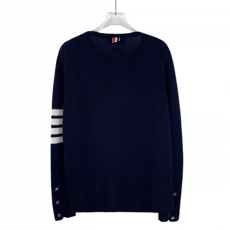 Thom Browne Thom Browne Navy Long Sleeve Knit Cardigan Size US M / EU 48-50 / 2 - 2 Thumbnail