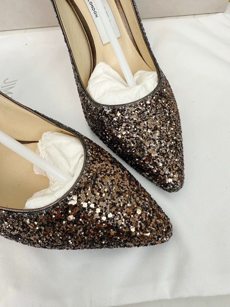 Jimmy Choo Jimmy Choo Sequin High Heels Size 35.5 Size US 6 / IT 36 - 4 Thumbnail