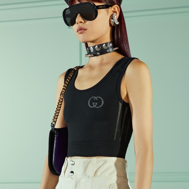 Gucci Gucci GG Jersey Cropped Top SIZE S Size ONE SIZE - 2 Thumbnail